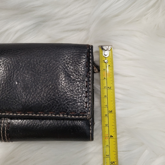 Fossil Black Leather Wallet with Zip and Snap Closure - Picture 7 of 7